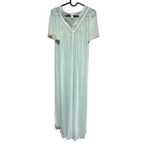Vintage Miss Elaine nightgown Small baby Blue~sexy Full Length